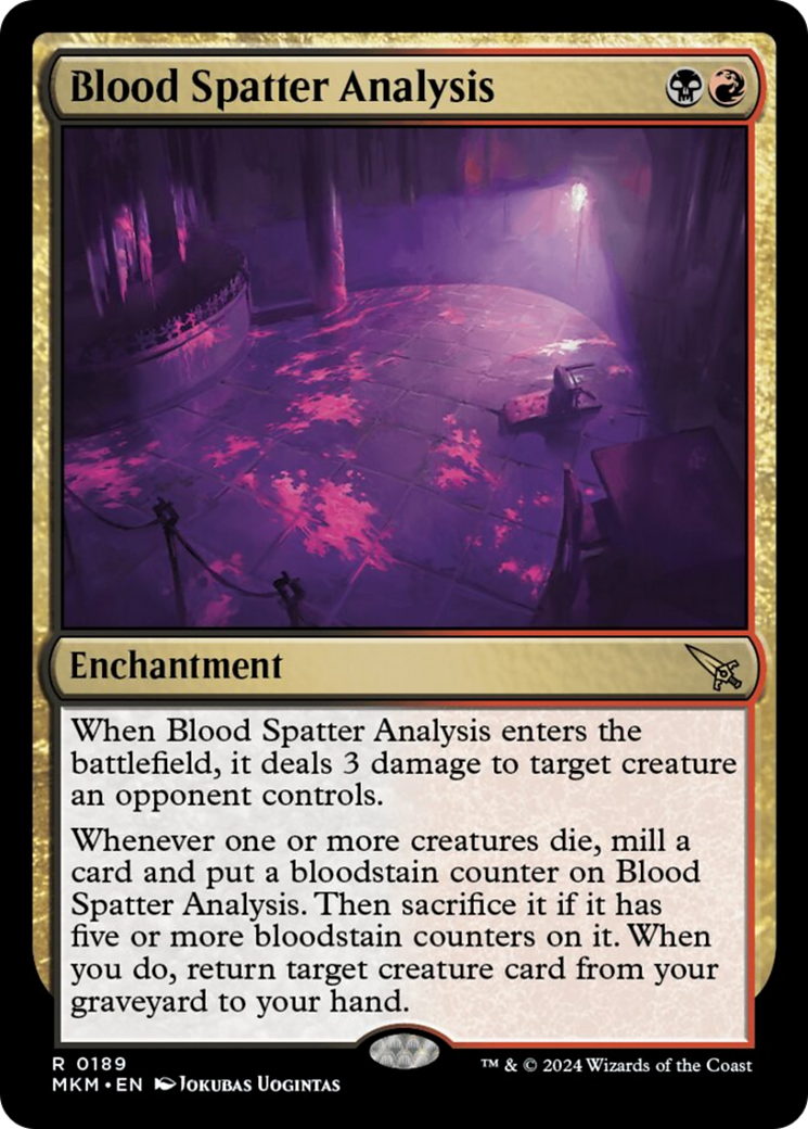 Blood Spatter Analysis (189) [Murders at Karlov Manor]