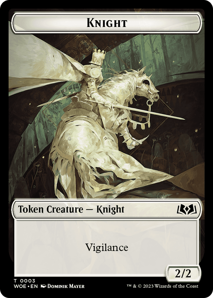 Knight // Food (0012) Double-Sided Token (3 // 12) [Wilds of Eldraine]