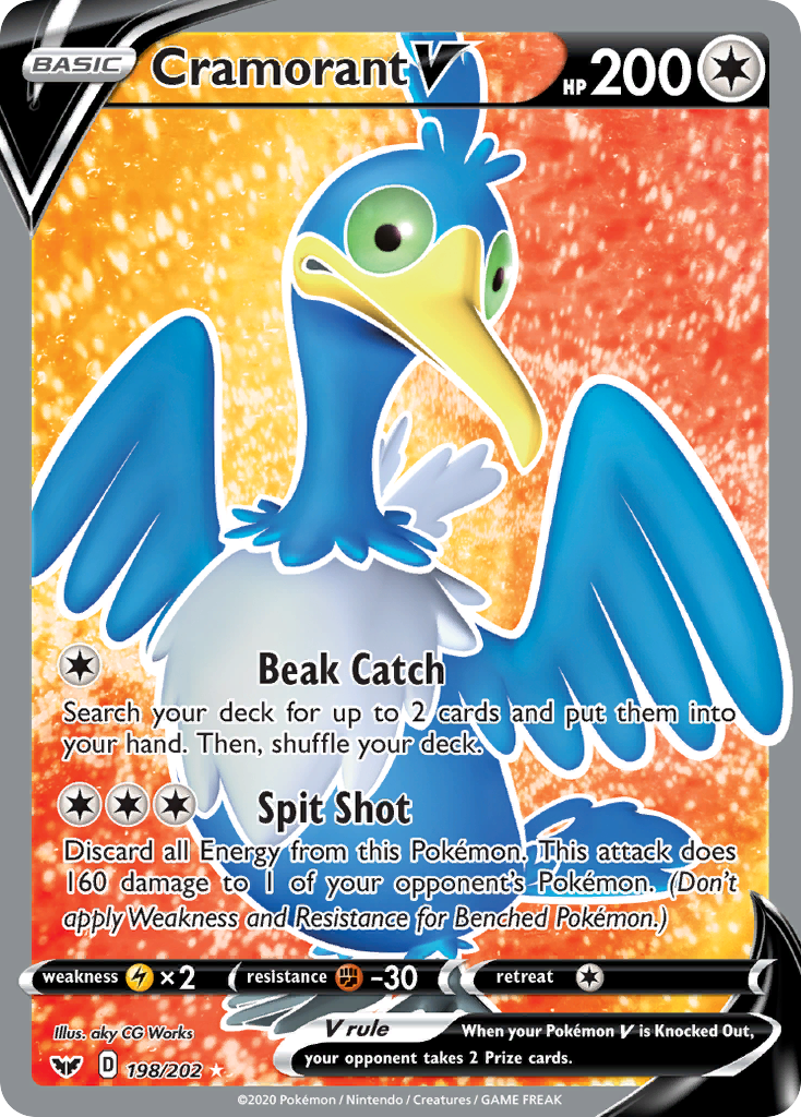 Cramorant V (Full Art) (198/202) [SWSH01: Sword & Shield Base Set]