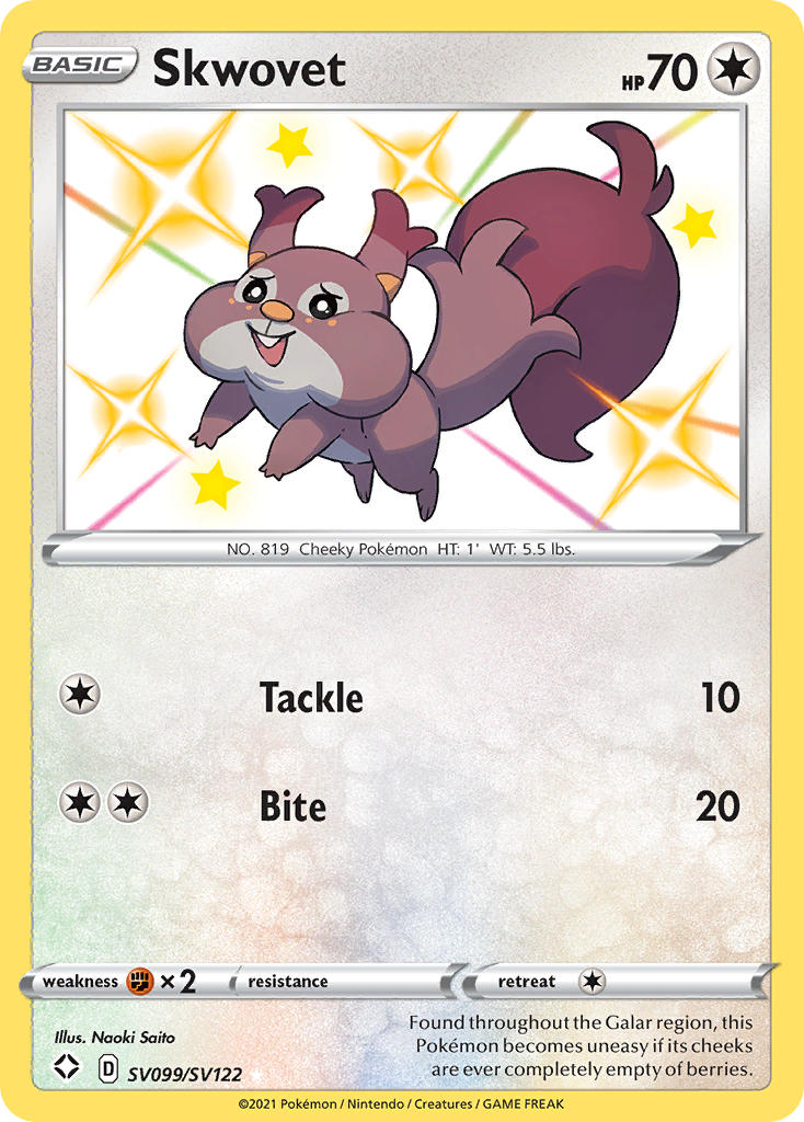 Skwovet (SV099/SV122) [Shining Fates: Shiny Vault]