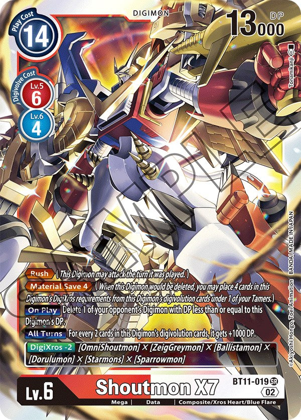 Shoutmon X7 (BT11-019 SR) [Dimensional Phase]