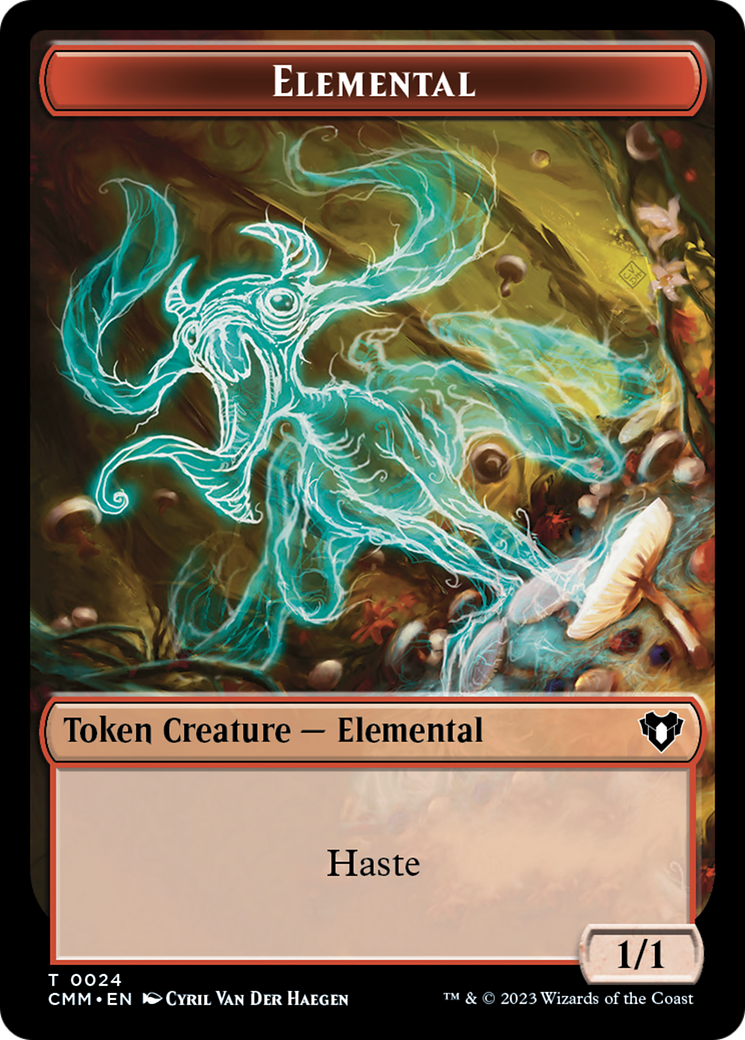 Elemental (0024) // Dwarf Berserker Double-Sided Token (24 // 23) [Commander Masters]