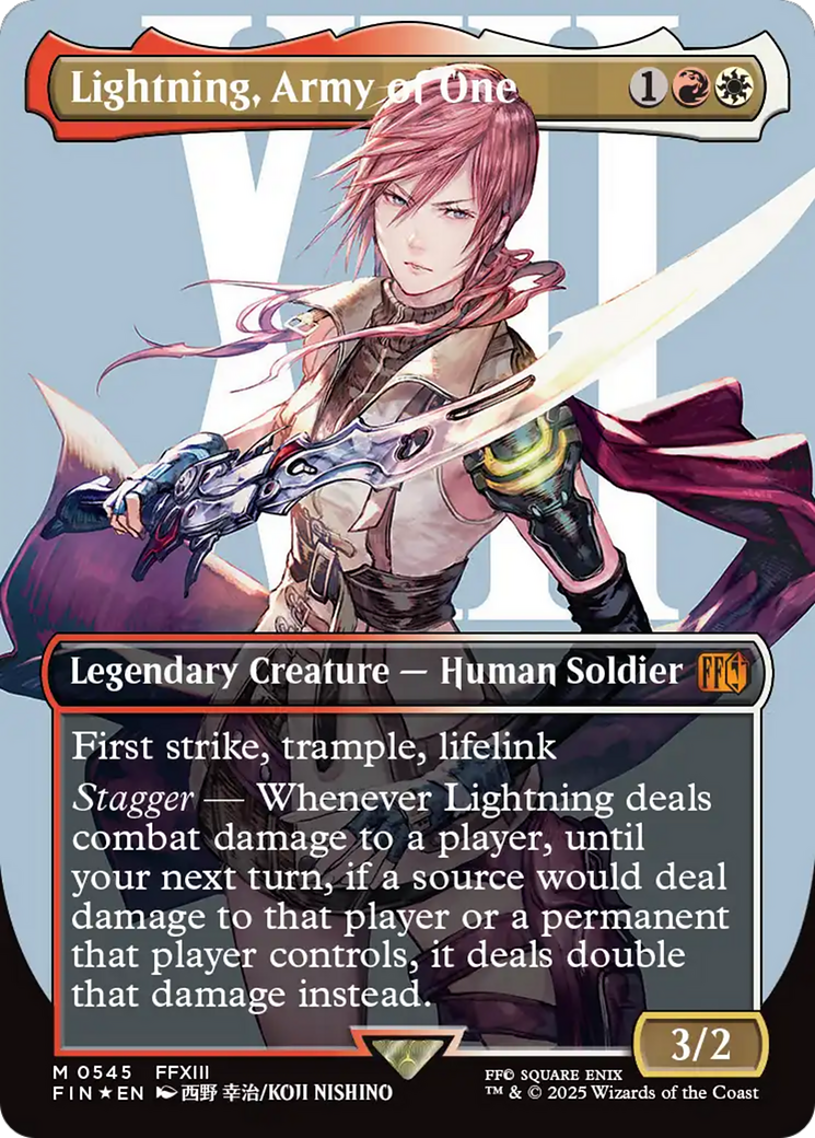 Lightning, Army of One (0545) (Borderless) (Surge Foil) (545) [FINAL FANTASY]