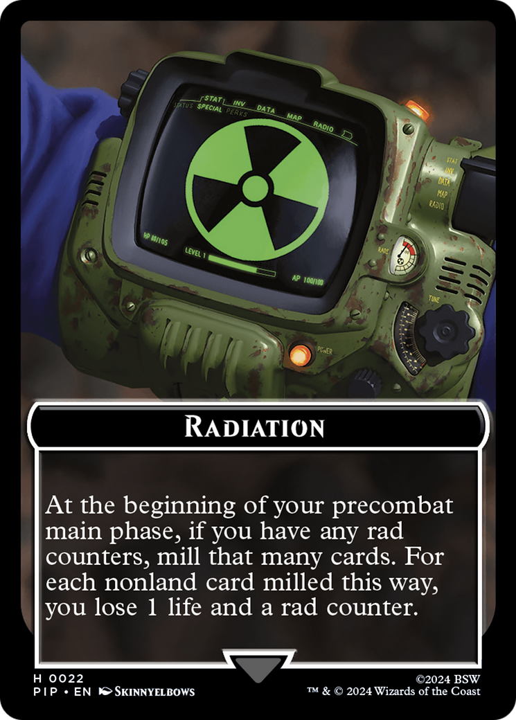Radiation // Soldier (0004) Double-Sided Token (22 // 4) [Universes Beyond: Fallout]