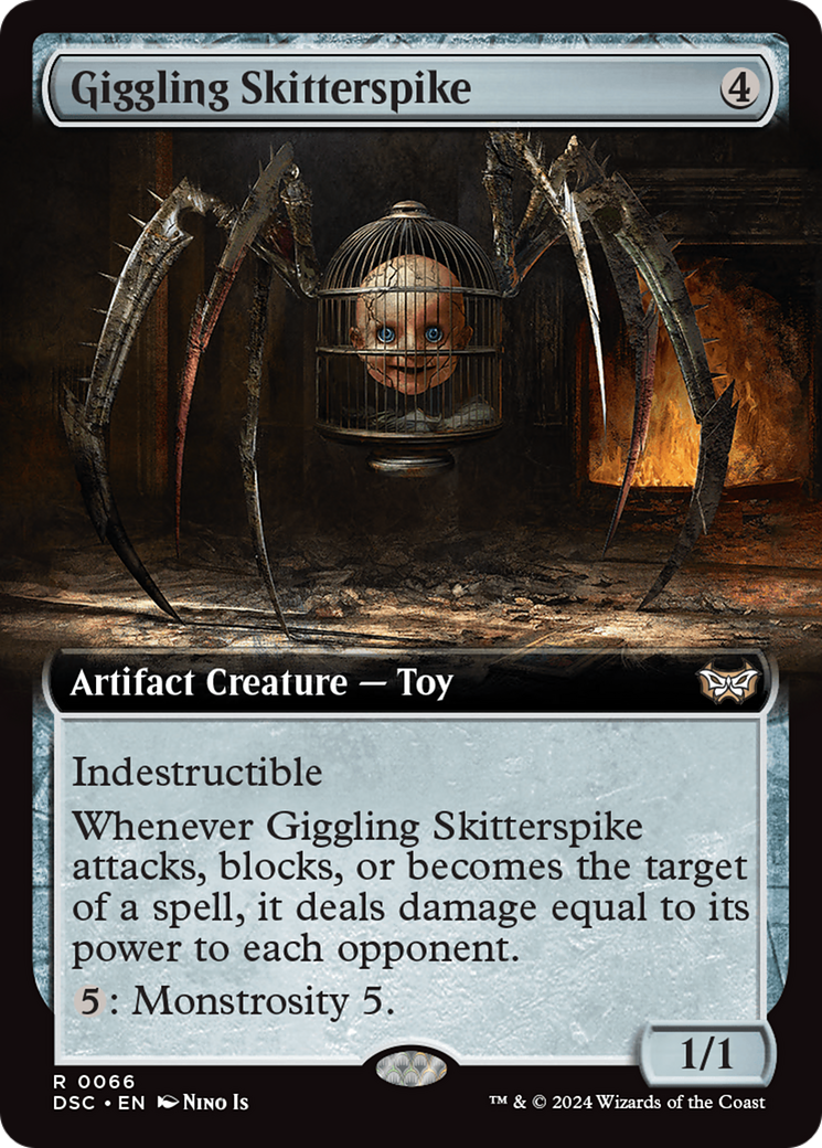 Giggling Skitterspike (Extended Art) (66) [Commander: Duskmourn: House of Horror]
