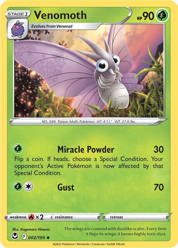 Venomoth (002/195) [SWSH12: Silver Tempest]