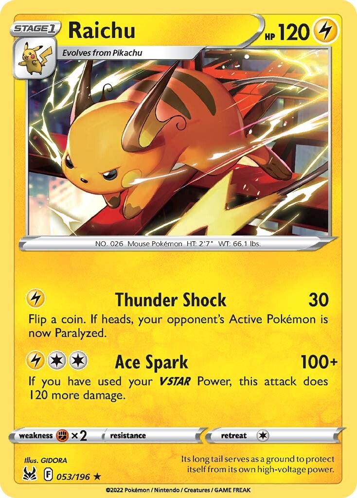 Raichu (053/196) [SWSH11: Lost Origin]