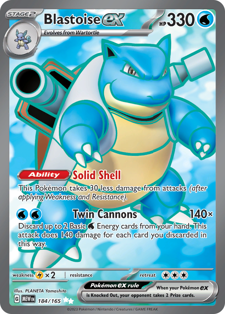 Blastoise ex (184/165) [SV: Scarlet & Violet 151]