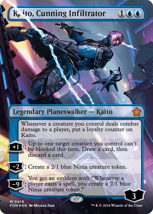 Keito, Cunning Infiltrator (Borderless) (Mana Foil) [Foundations]