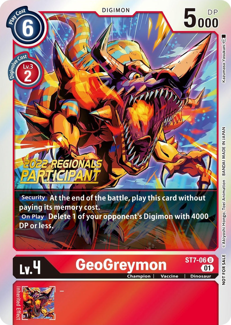 GeoGreymon (2022 Championship Offline Regional) [Online Participant] (ST7-06 U) [Starter Deck 07: Gallantmon]