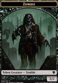 Zombie // Gold Double-Sided Token (5 // 10) [Commander 2017]