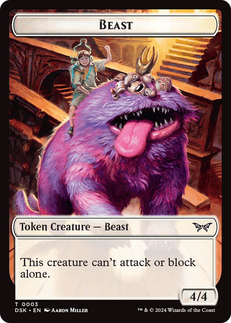 Beast // Copy Double-Sided Token (3 // 1) [Duskmourn: House of Horror]