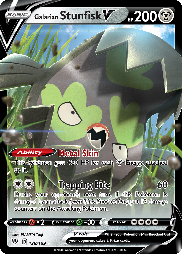 Galarian Stunfisk V (128/189) [SWSH03: Darkness Ablaze]