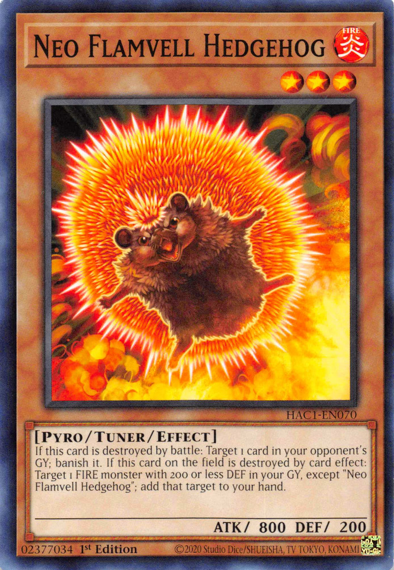 Neo Flamvell Hedgehog (HAC1-EN070) [Hidden Arsenal: Chapter 1]