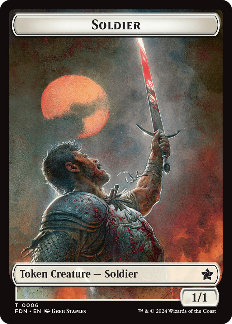 Rabbit // Soldier Double-Sided Token (5 // 6) [Foundations]