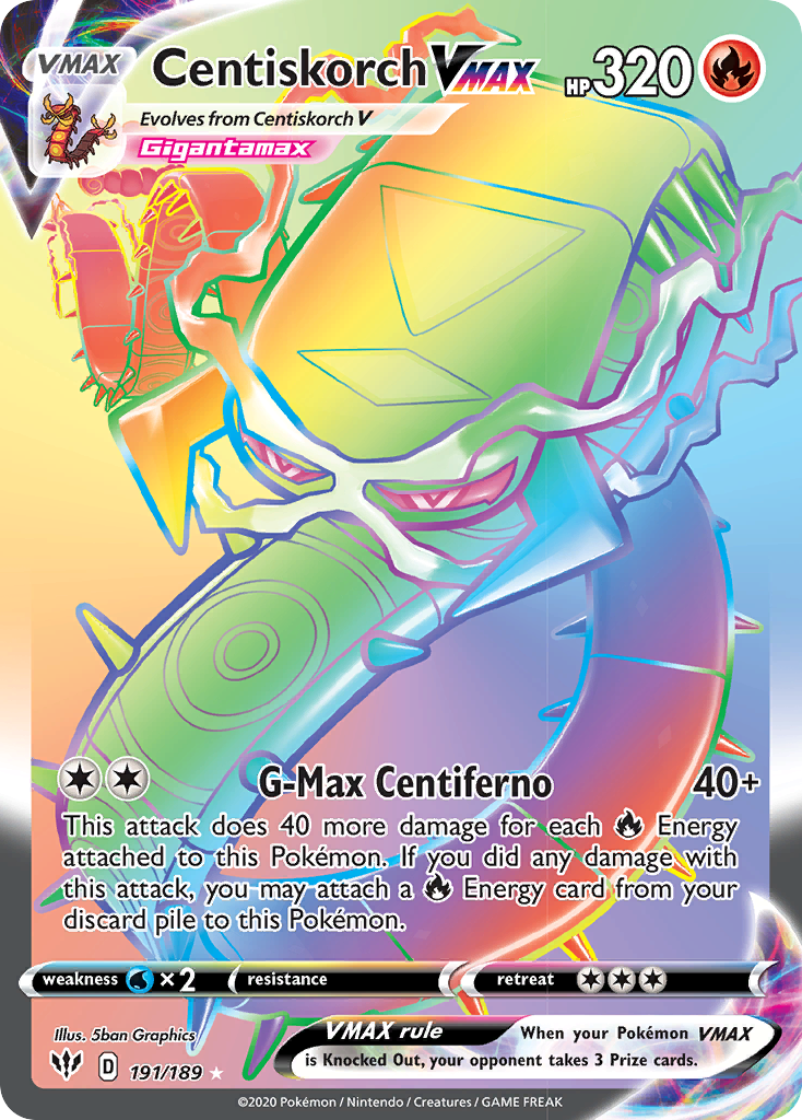 Centiskorch VMAX (Secret) (191/189) [SWSH03: Darkness Ablaze]