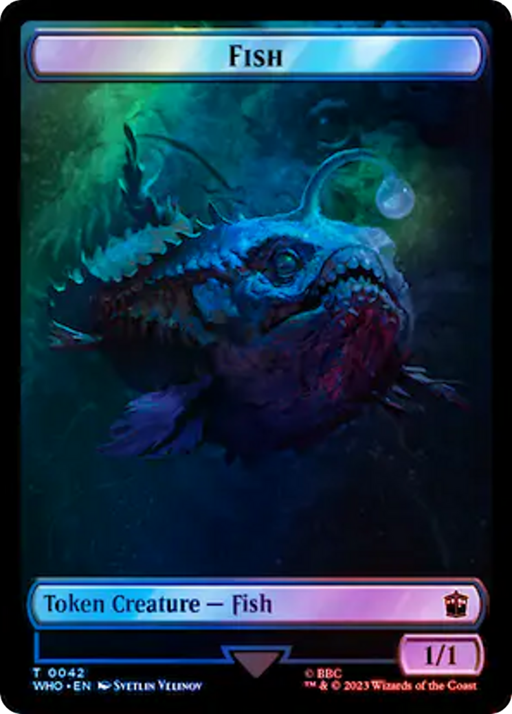 Fish // Alien Salamander Double-Sided Token (Surge Foil) (42 // 48) [Universes Beyond: Doctor Who]