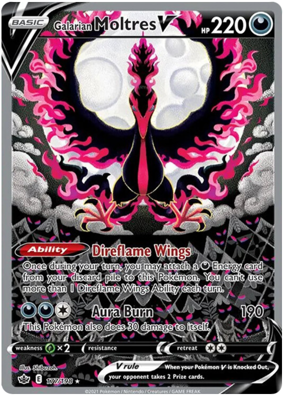 Galarian Moltres V (Alternate Full Art) (177/198) [SWSH06: Chilling Reign]