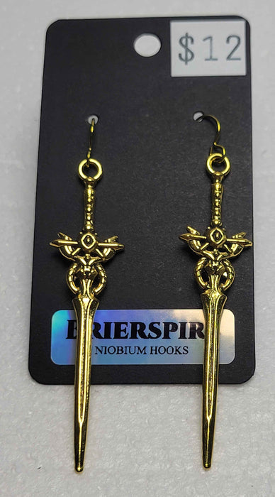 Gold Sword Earrings