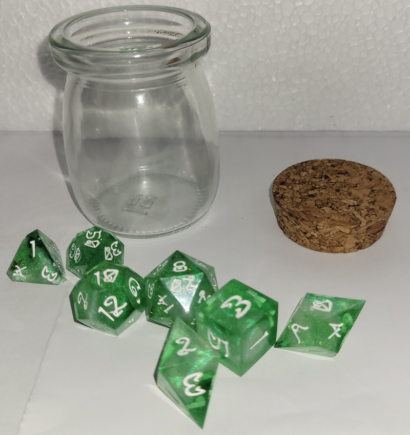 7 Piece Polyhedral Set - Transluscent Green