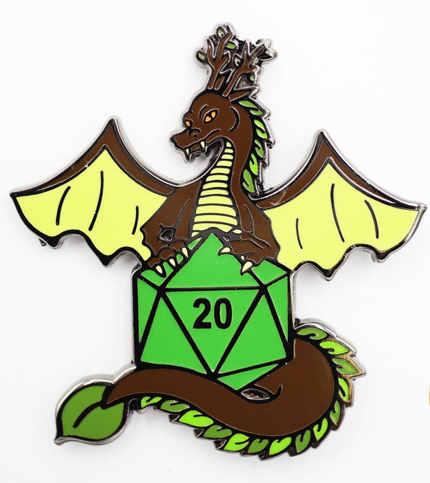 Dice Dragon Pin - Earth