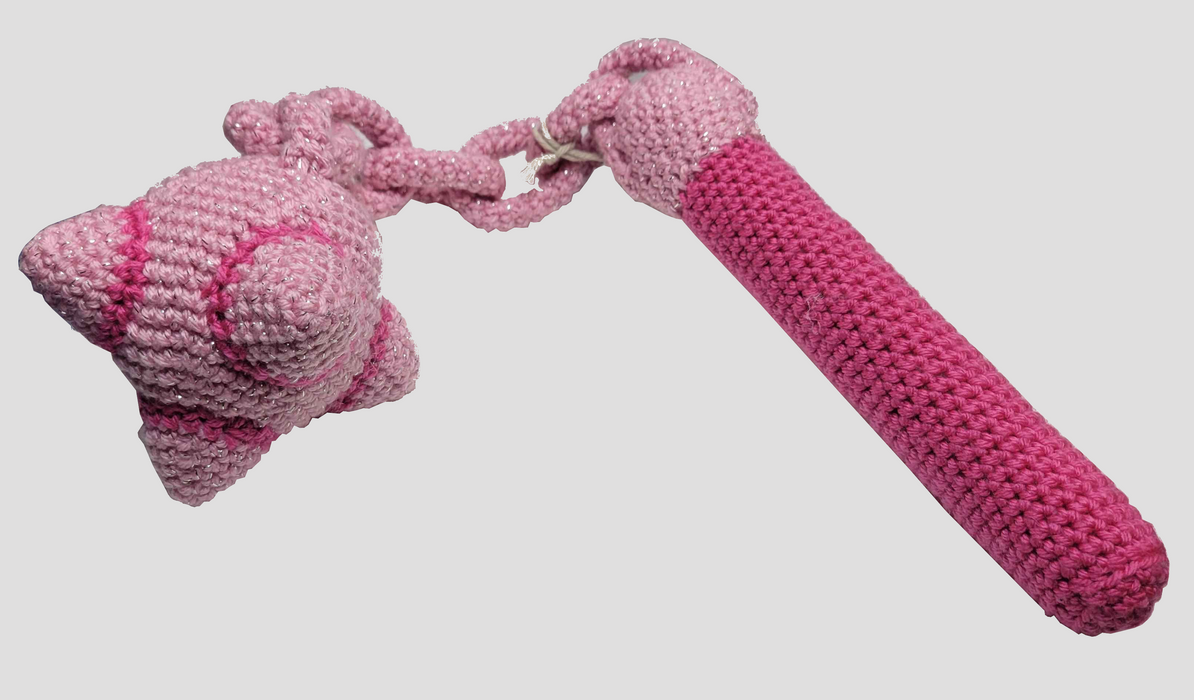 Knitted Spiked Ball and Chain - Pink