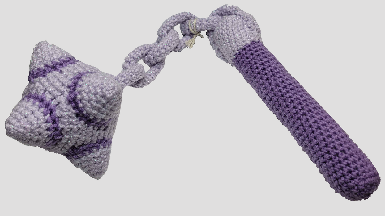 Knitted Spiked Ball and Chain - Purple