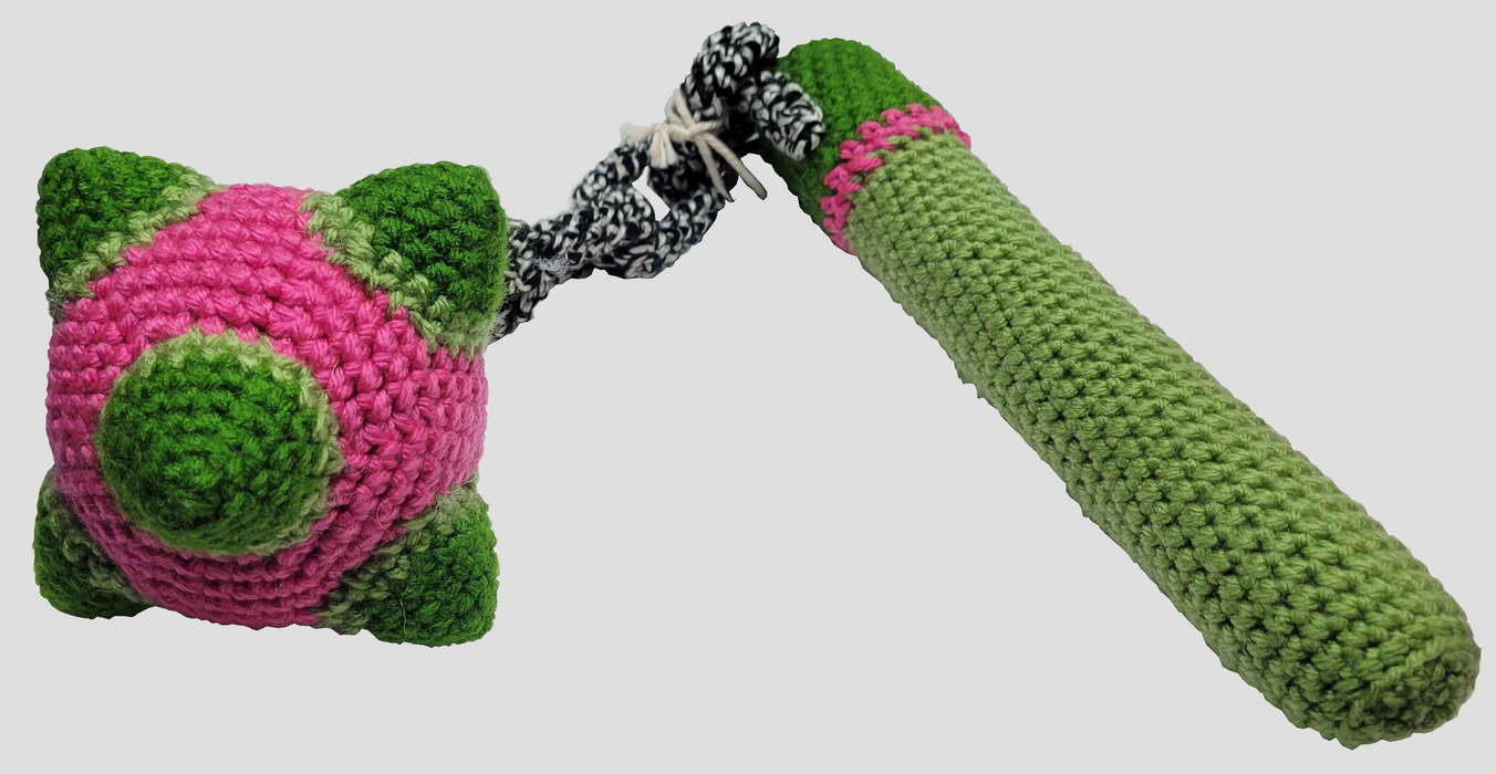 Knitted Spiked Ball and Chain - Watermellon