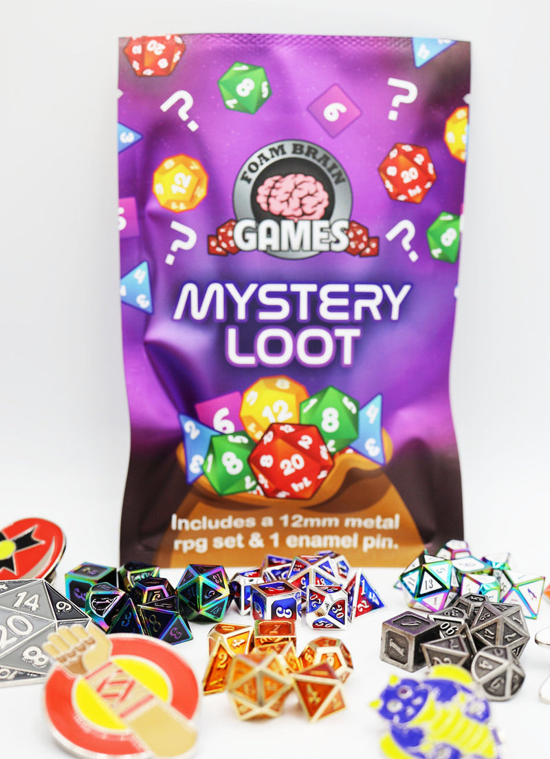 Epic Mystery Loot: Mini Metal RPG Set + Enamel Pin