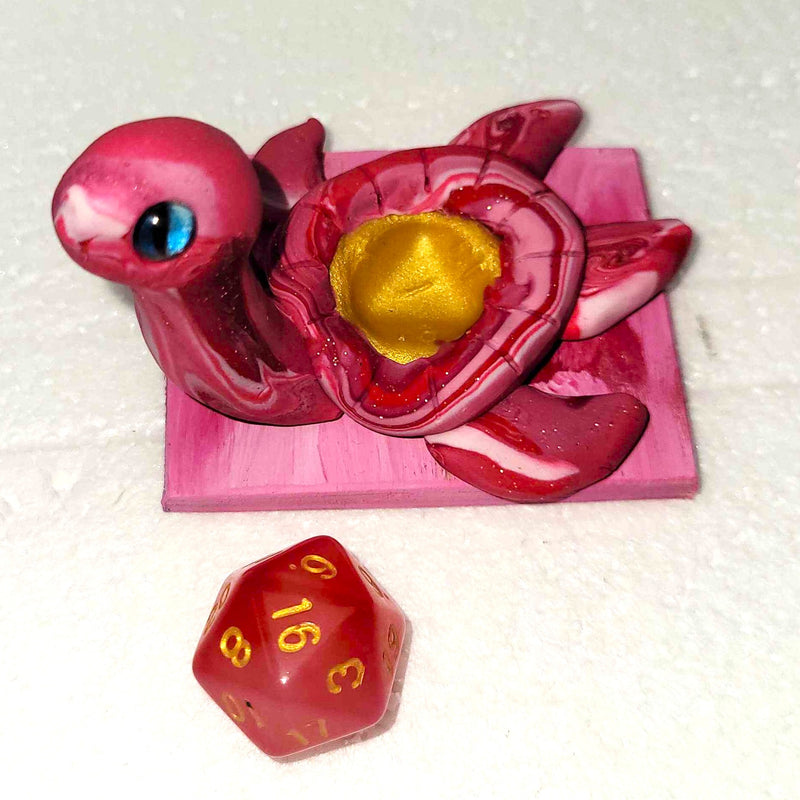 Dice Guardian - D20 - Pink Turtle