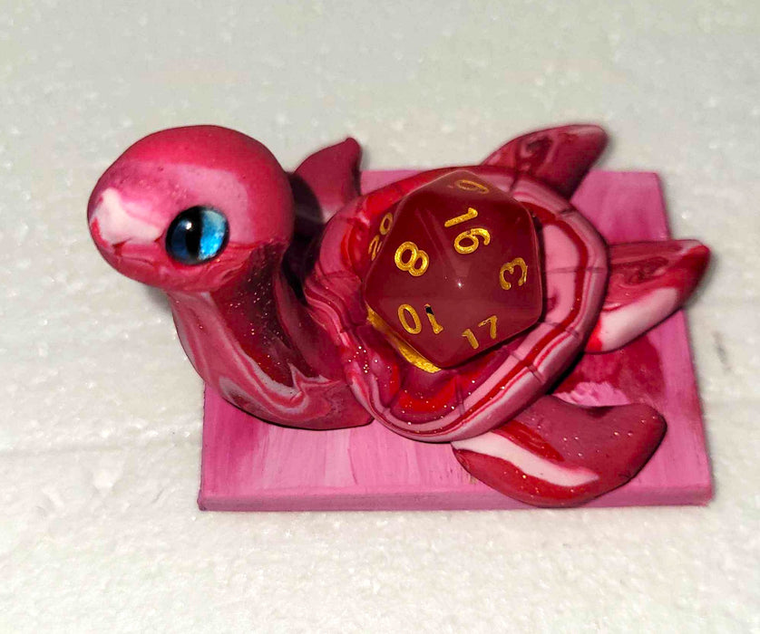 Dice Guardian - D20 - Pink Turtle