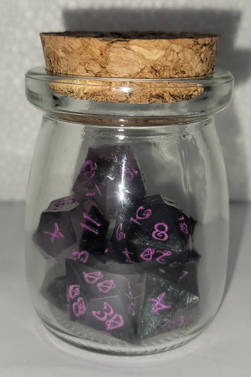 8 Piece Polyhedral Set - Purple and Black