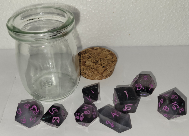8 Piece Polyhedral Set - Purple and Black