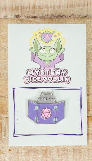 Purple Dungeon Meowster Cat Pin