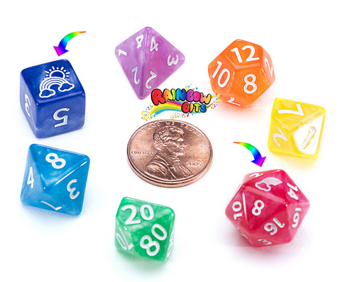 “Rainbow Bits” (ROYGBIV) 12mm Mighty Tiny Dice