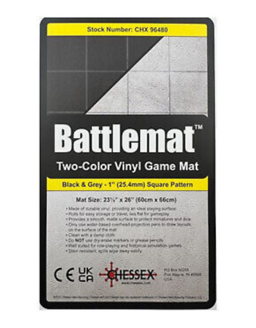 Battlemat Reversible (1-in):  Black-Grey Squares (23.5 in X 26 in)