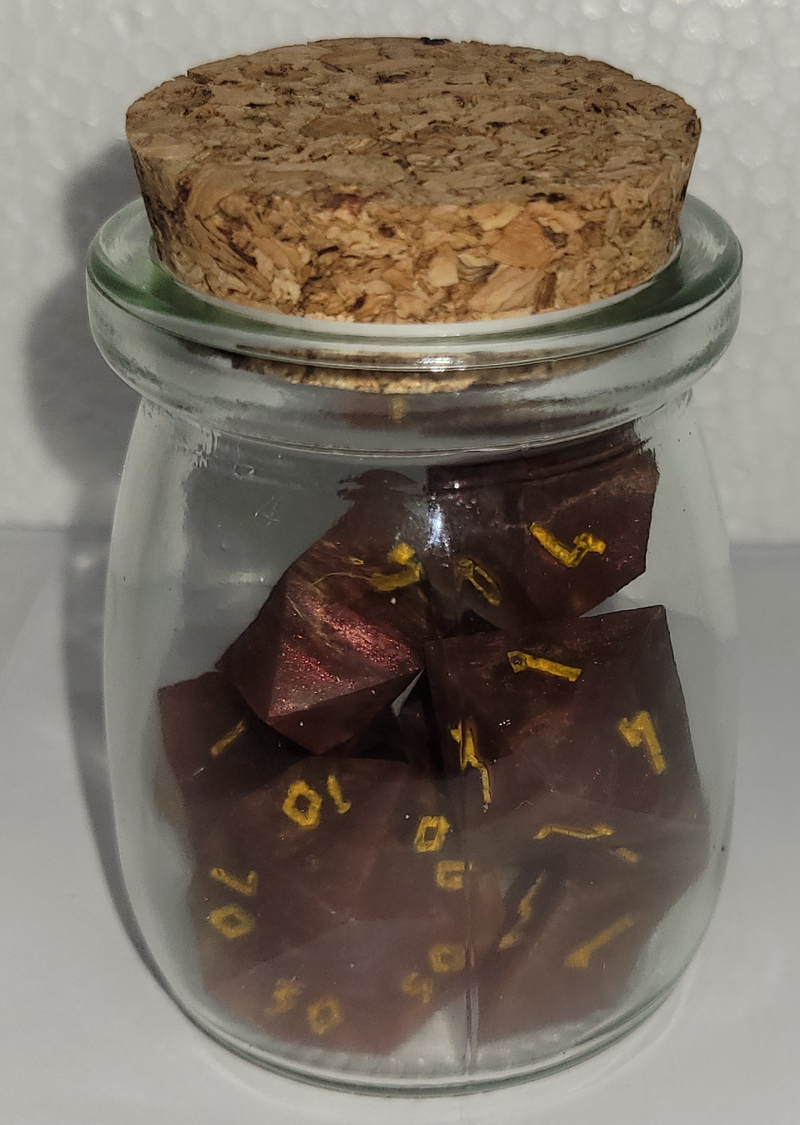 7 Piece Polyhedral Set - Rust-Red and Brown