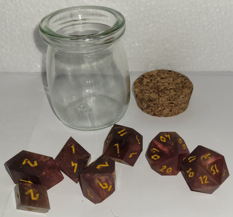 7 Piece Polyhedral Set - Rust-Red and Brown
