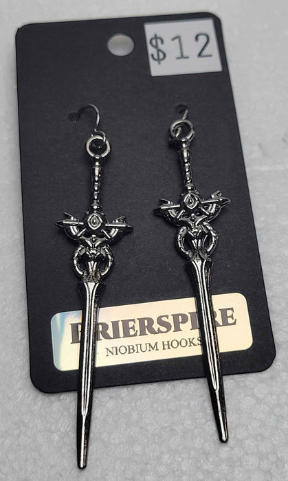 Silver Sword Earrings