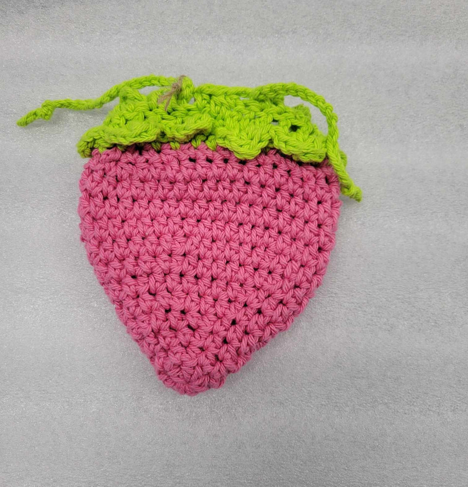 Strawberry Crochet Dice Bag.