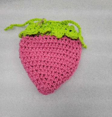 Strawberry Crochet Dice Bag.