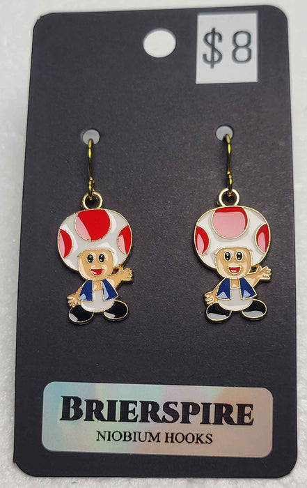 Mario charm - Toad earrings