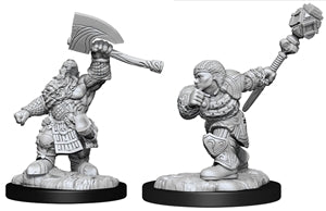 Magic the Gathering Miniatures: W14 Dwarf Fighter and Dwarf Cleric