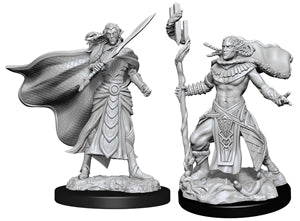 Magic the Gathering Miniatures: W2 Elf Fighter and Elf Cleric