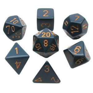 CHESSEX DICE: 7CT DUSTY BLUE WITH COPPER DICE SET (CHX25426)
