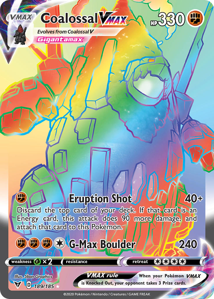 Coalossal VMAX (Secret) (189/185) [SWSH04: Vivid Voltage]