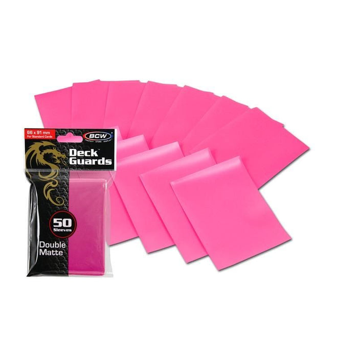 BCW Deck Guard- Double Matte Pink 50ct