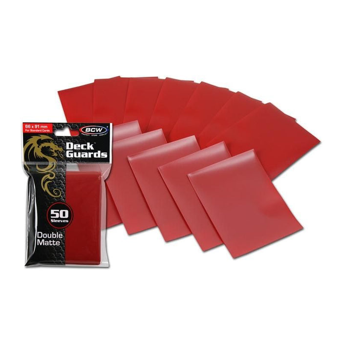 BCW Deck Guard- Double Matte Red 50ct