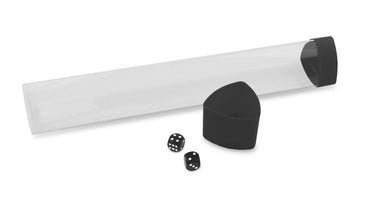 BCW: CLEAR PLAYMAT TUBE WITH DICE CAP - BLACK