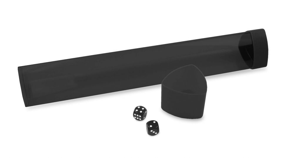 BCW: SMOKE PLAYMAT TUBE WITH DICE CAP - BLACK